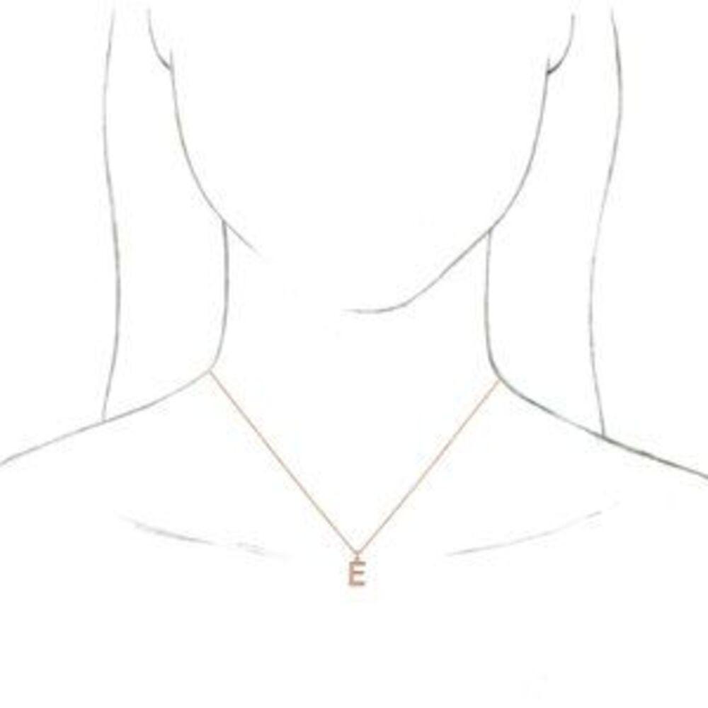 Kazi Luxury 14k Rose Initial E Dangle 18" Necklace View 4